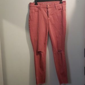 Old Navy Coral Ripped skinny jeans